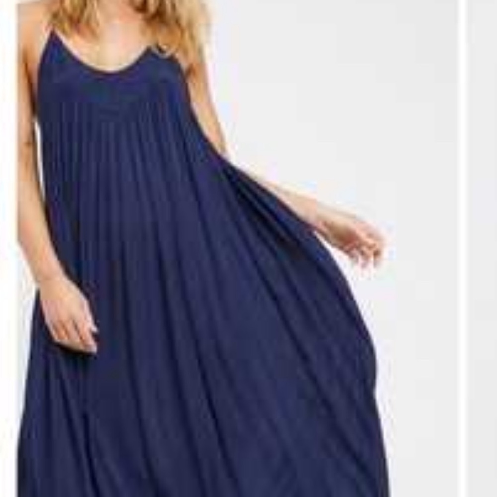 Free People,  Deep Blue Knit embroidered dress Size SP